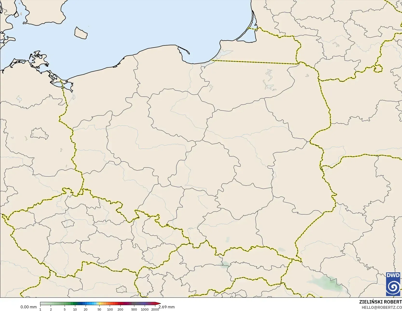 ICON نموذج - بولندا, تراكم الهطول