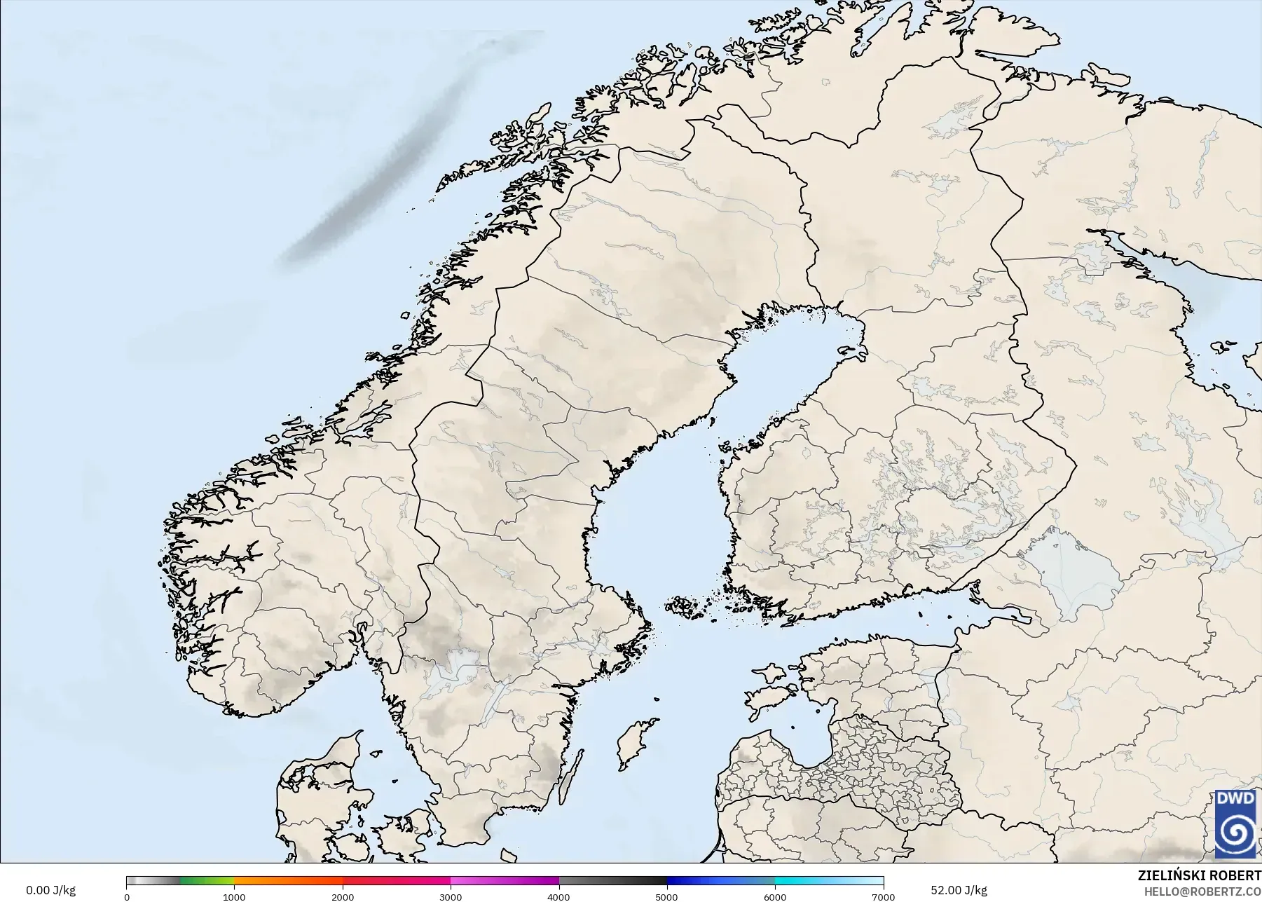 ICON نموذج - إسكندنافيا, CAPE