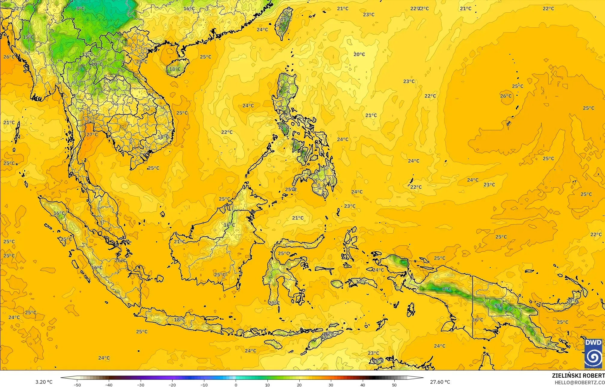 ICON نموذج - جنوب شرق آسيا, نقطة الندى 2 م
