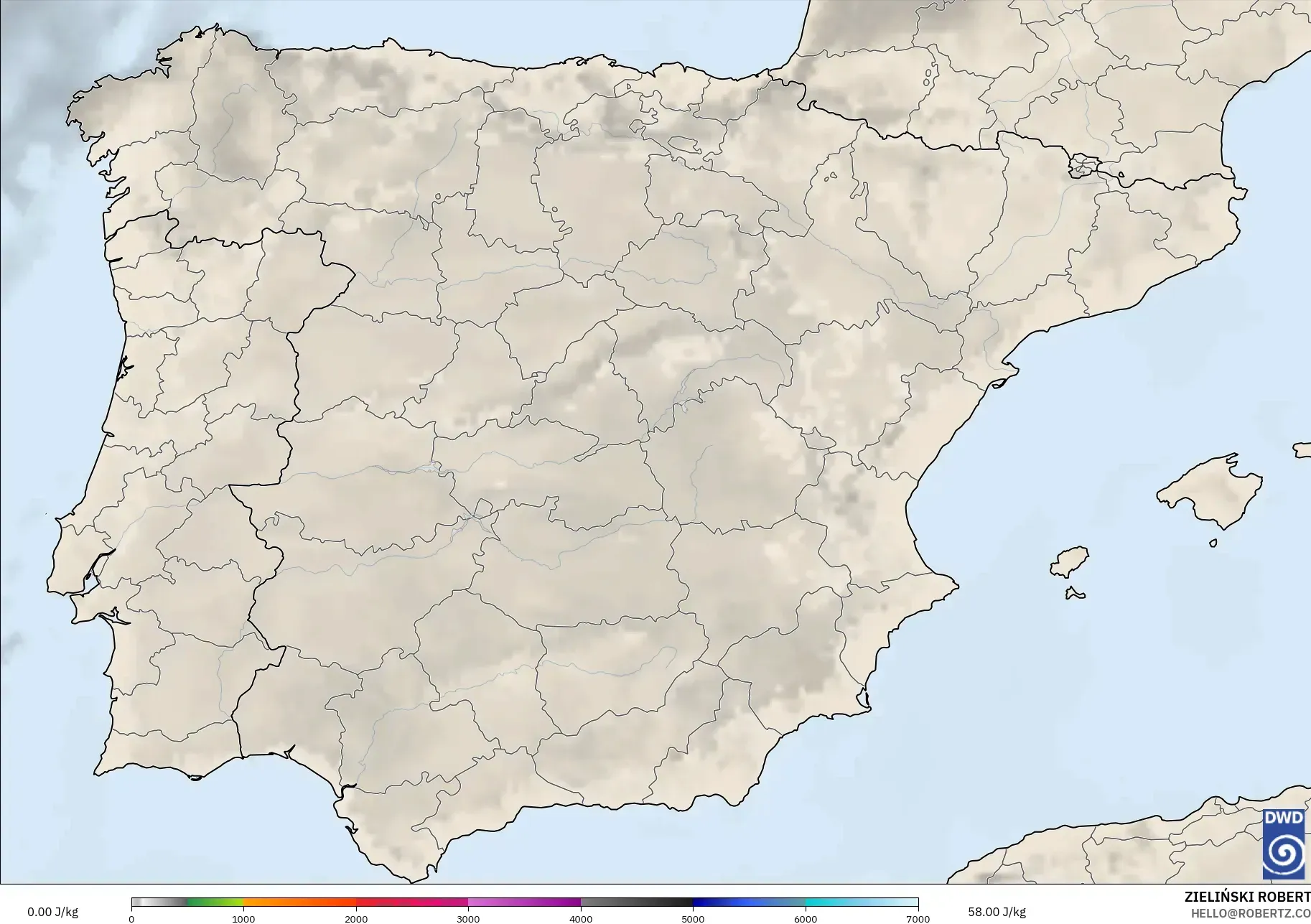 ICON نموذج - إسبانيا, CAPE