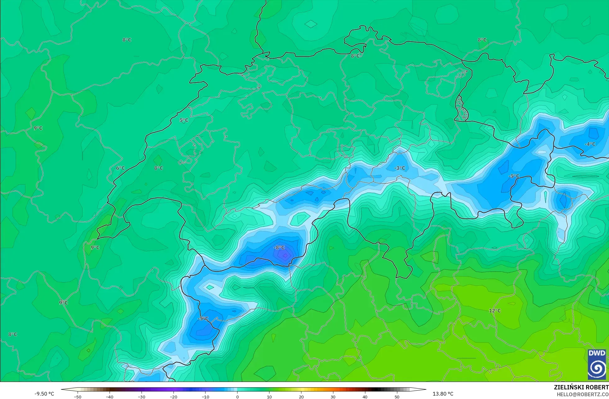 ICON نموذج - سويسرا, نقطة الندى 2 م