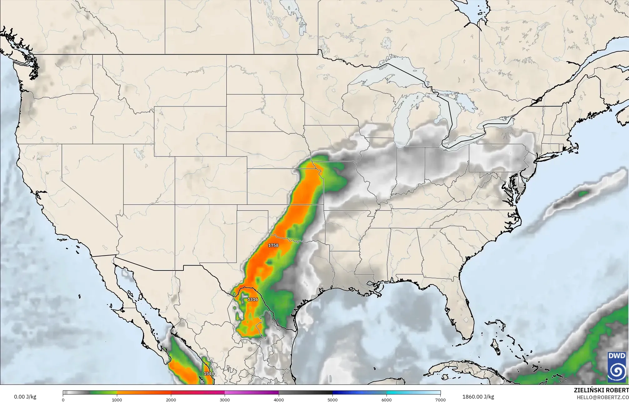 ICON نموذج - الولايات المتحدة, CAPE