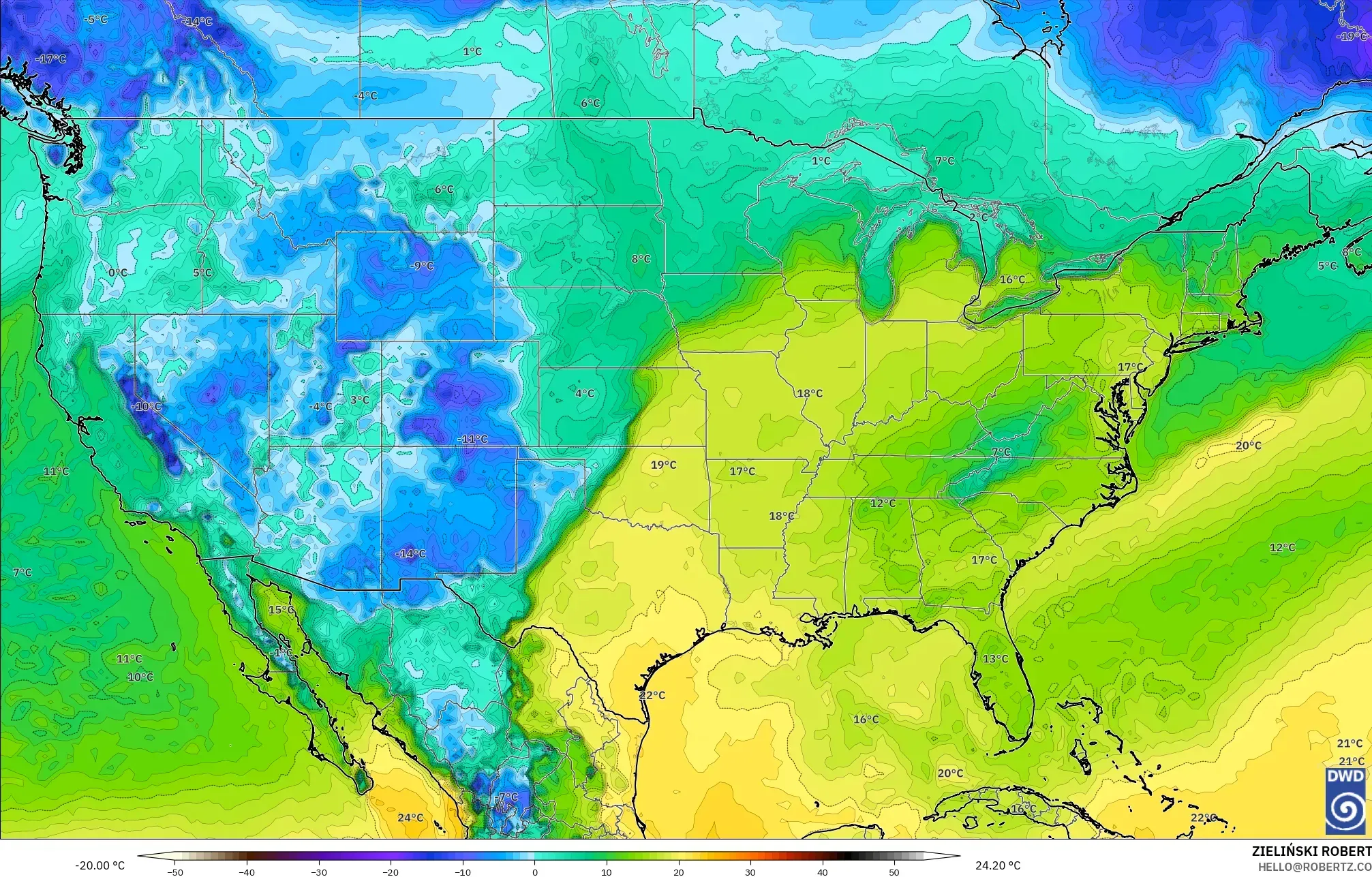 ICON نموذج - الولايات المتحدة, نقطة الندى 2 م