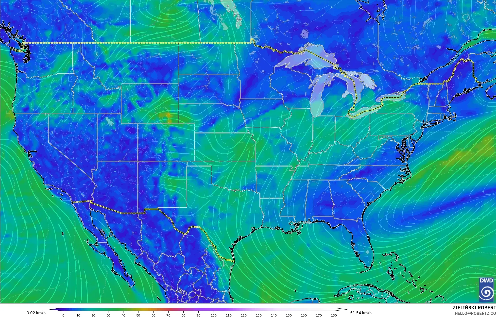 ICON نموذج - الولايات المتحدة, رياح 10 م