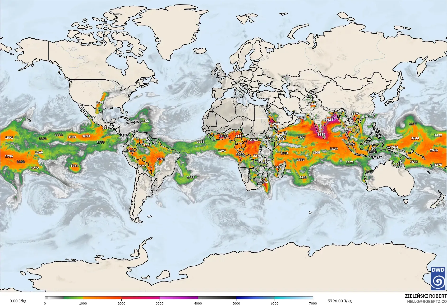 ICON نموذج - العالم, CAPE