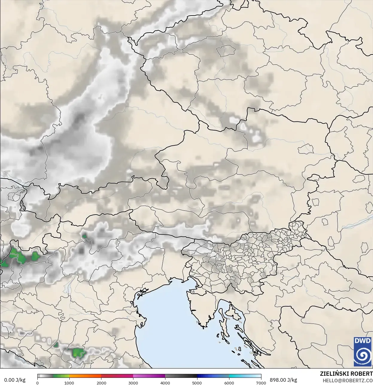 ICON model - Austria, CAPE