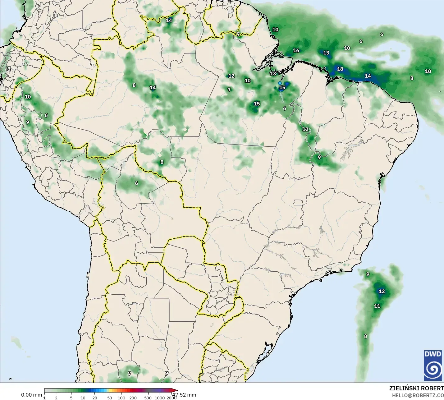 ICON model - Brazil, Precipitation Accumulation