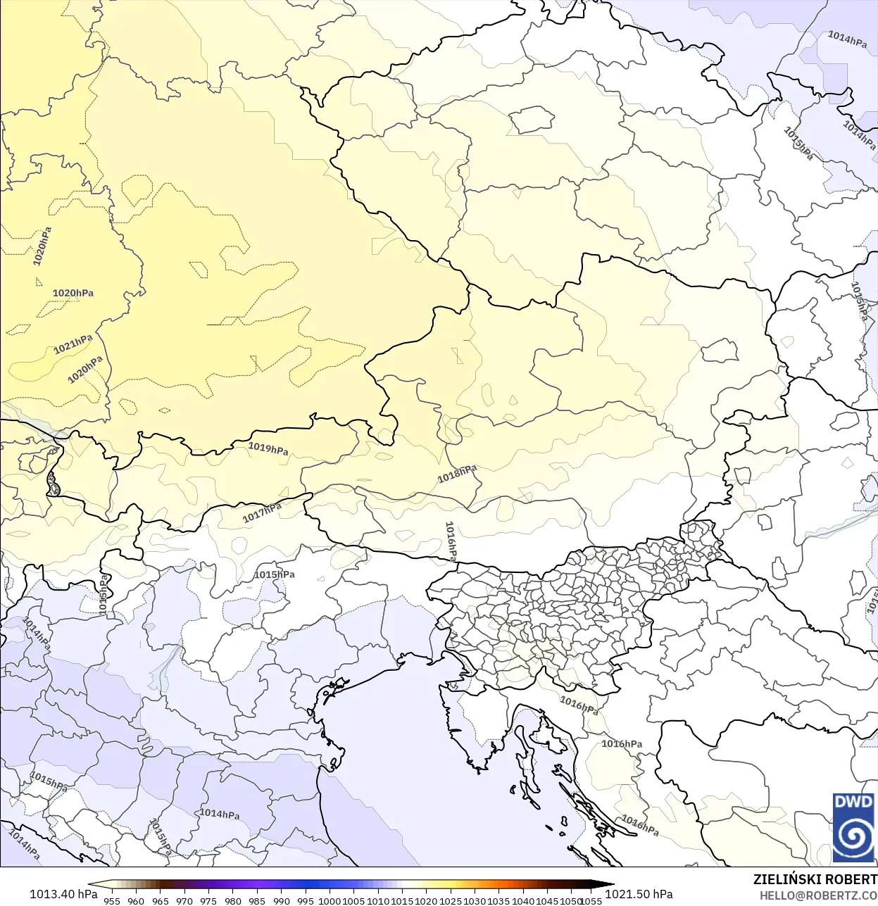 ICON model - Austria, Pressure