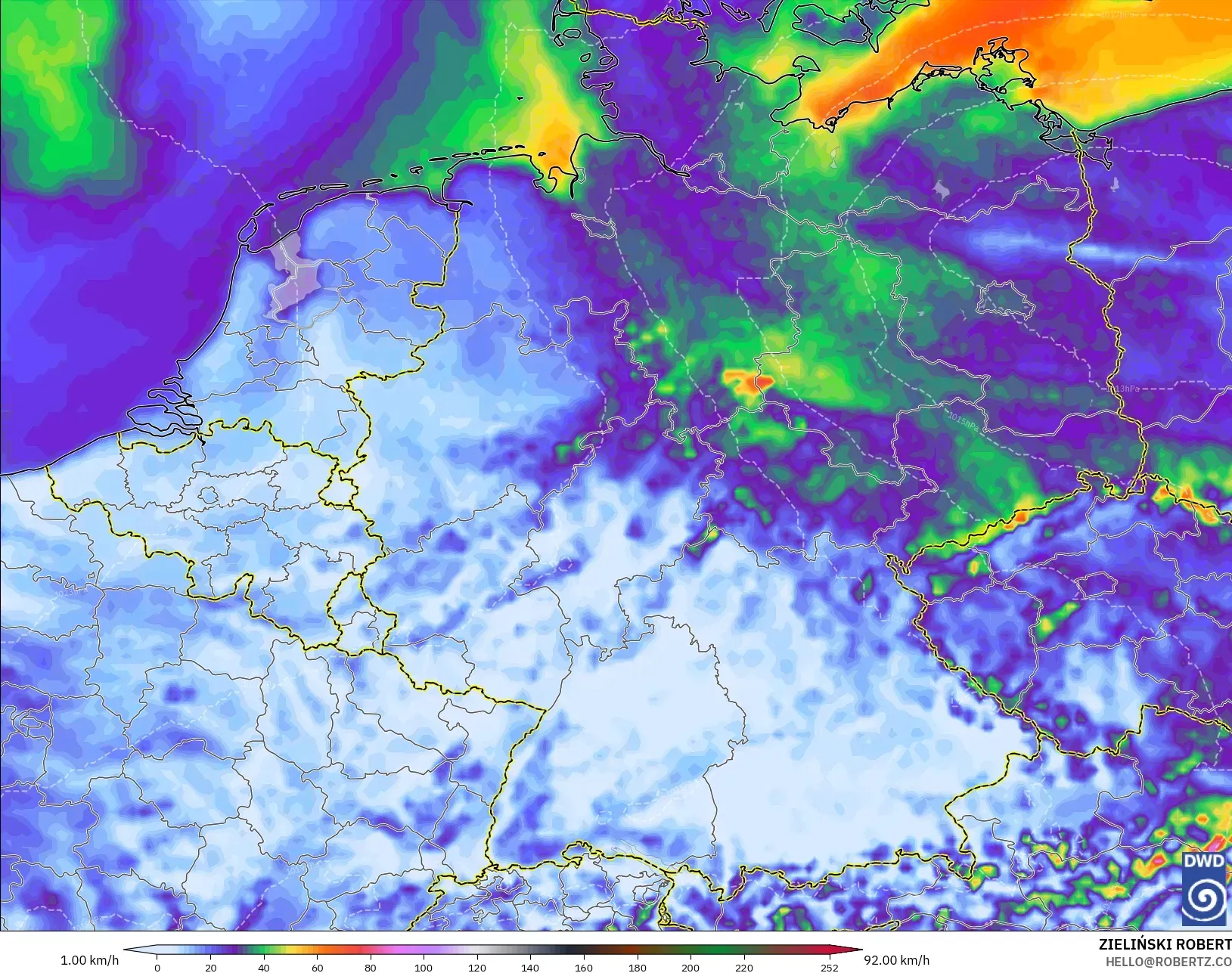 ICON model - Germany, Wind Gusts