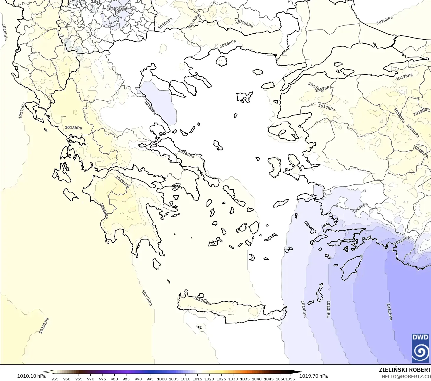 ICON model - Greece, Pressure