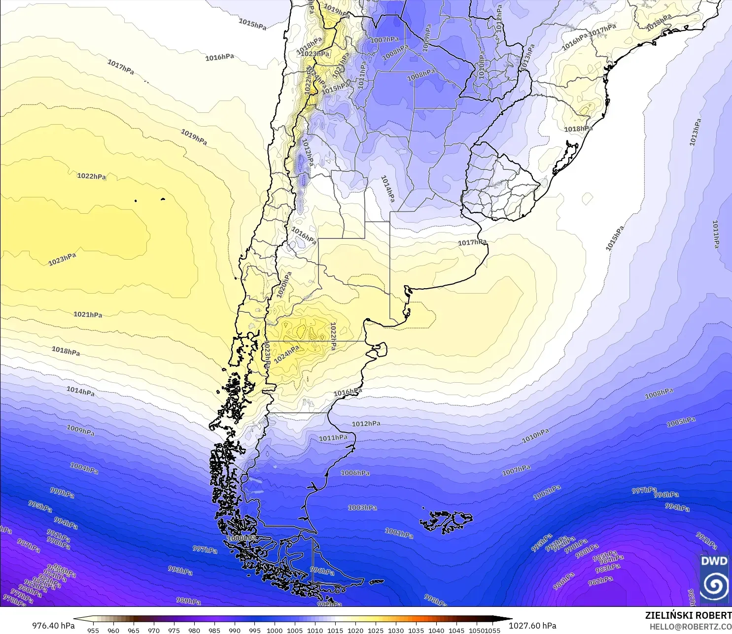 ICON model - Argentina, Pressure