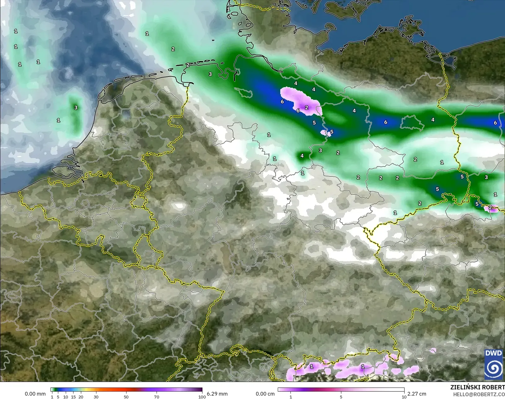 ICON model - Germany, Precipitation, Clouds, and Pressure