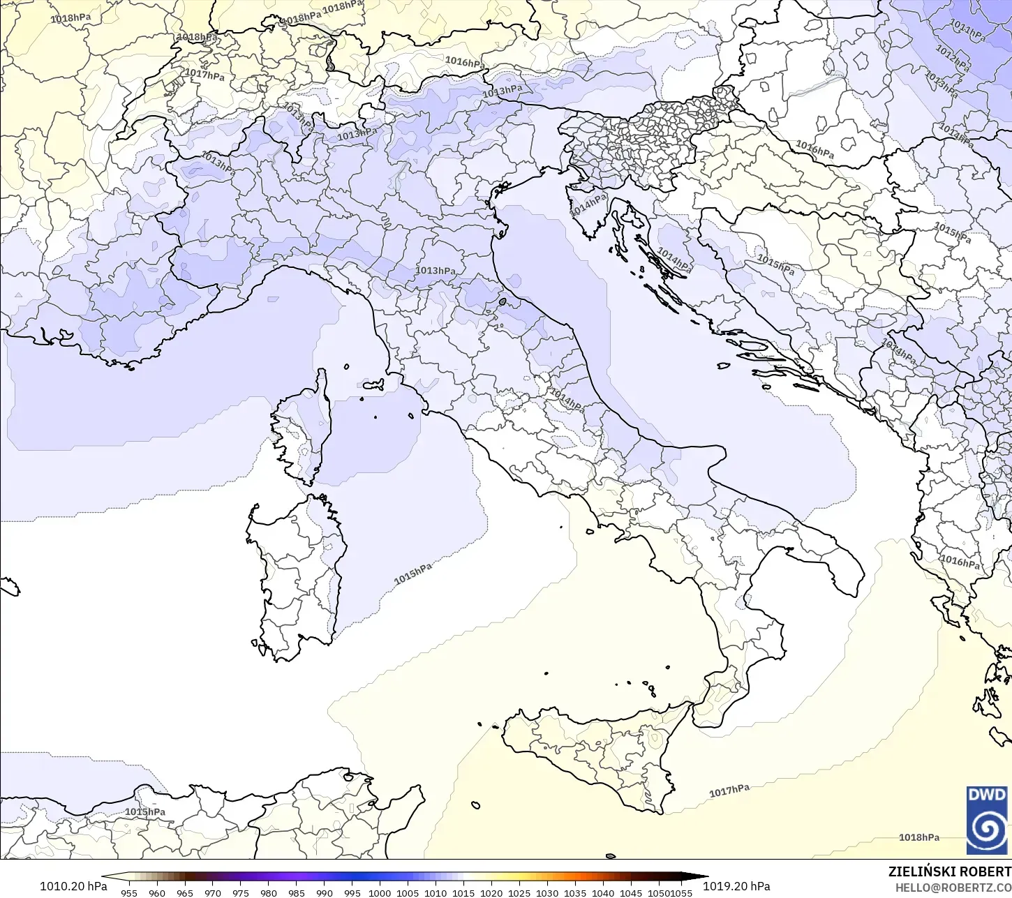 ICON model - Italy, Pressure
