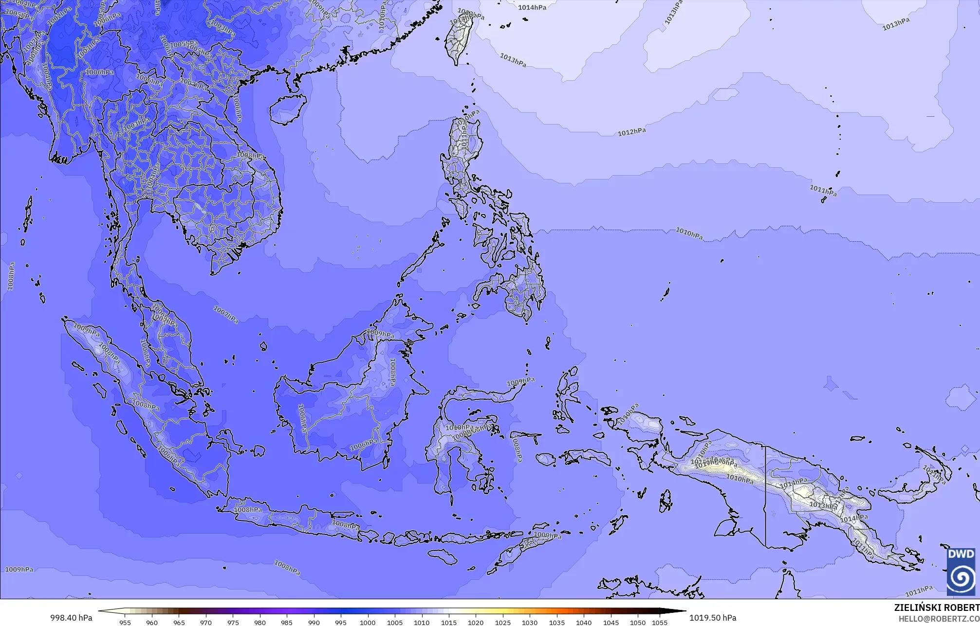 ICON model - South East Asia, Pressure