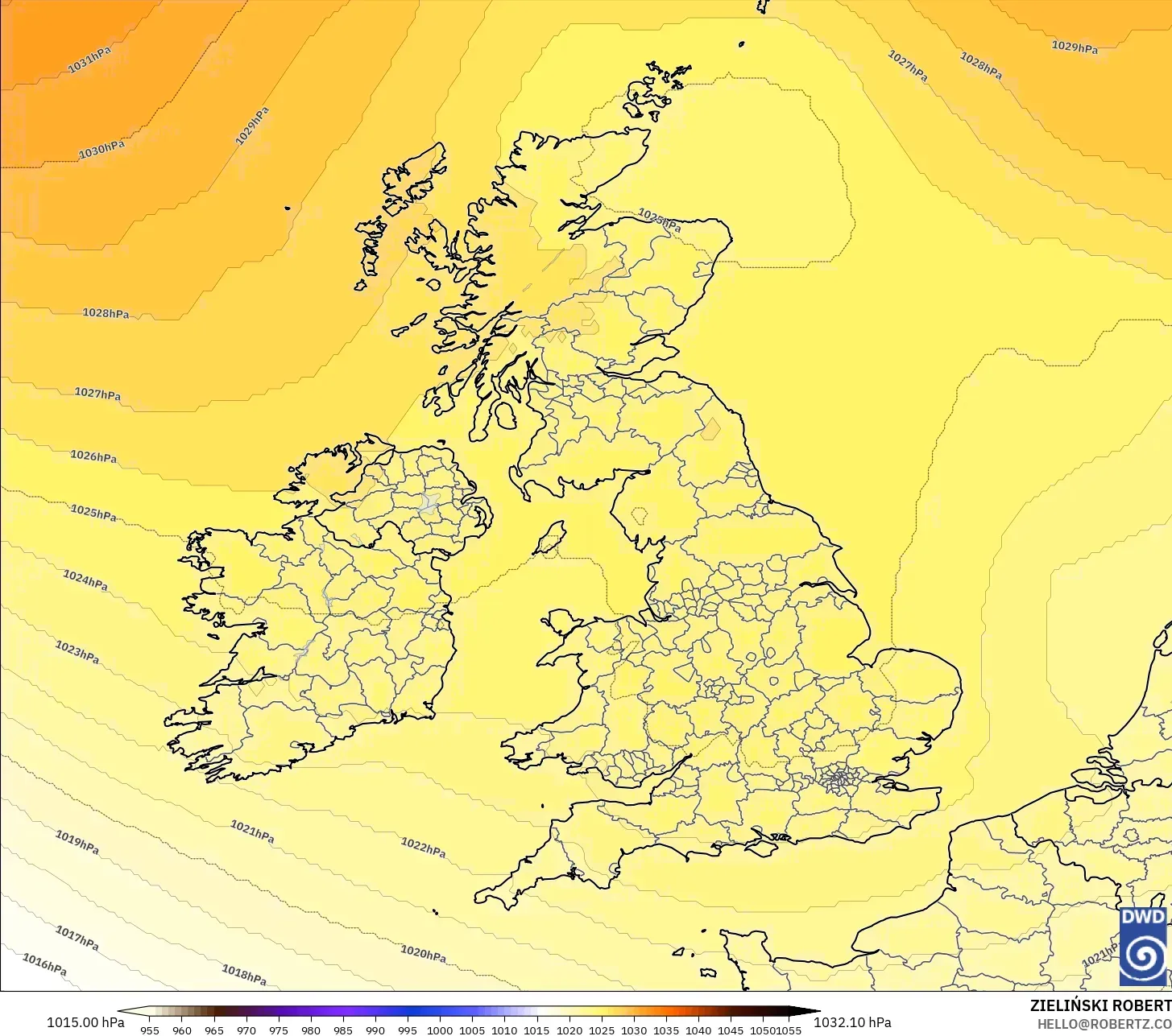 ICON model - United Kingdom, Pressure