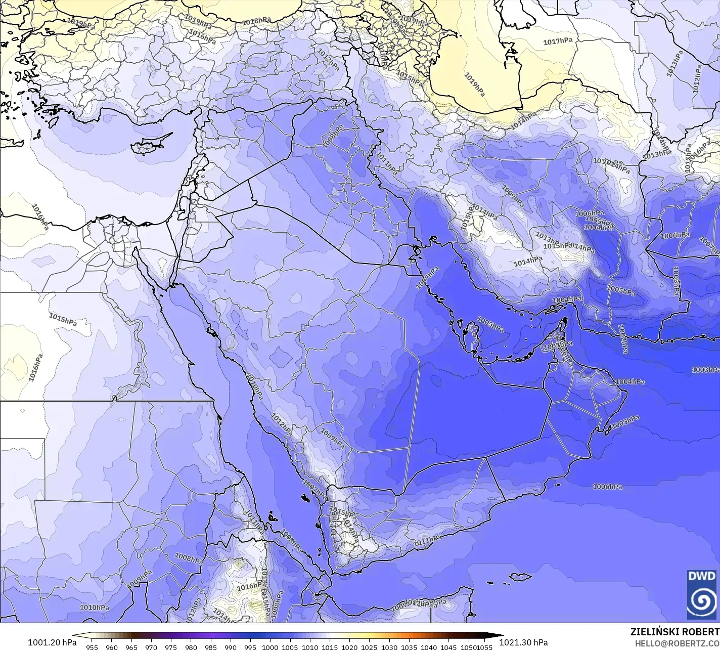 ICON model - Middle East, Pressure