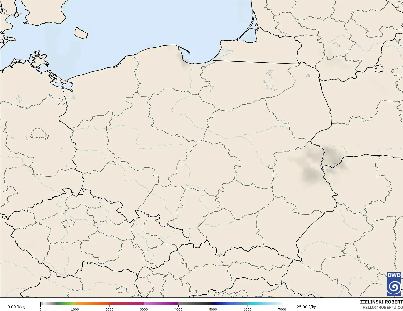 ICON model - Poland, CAPE