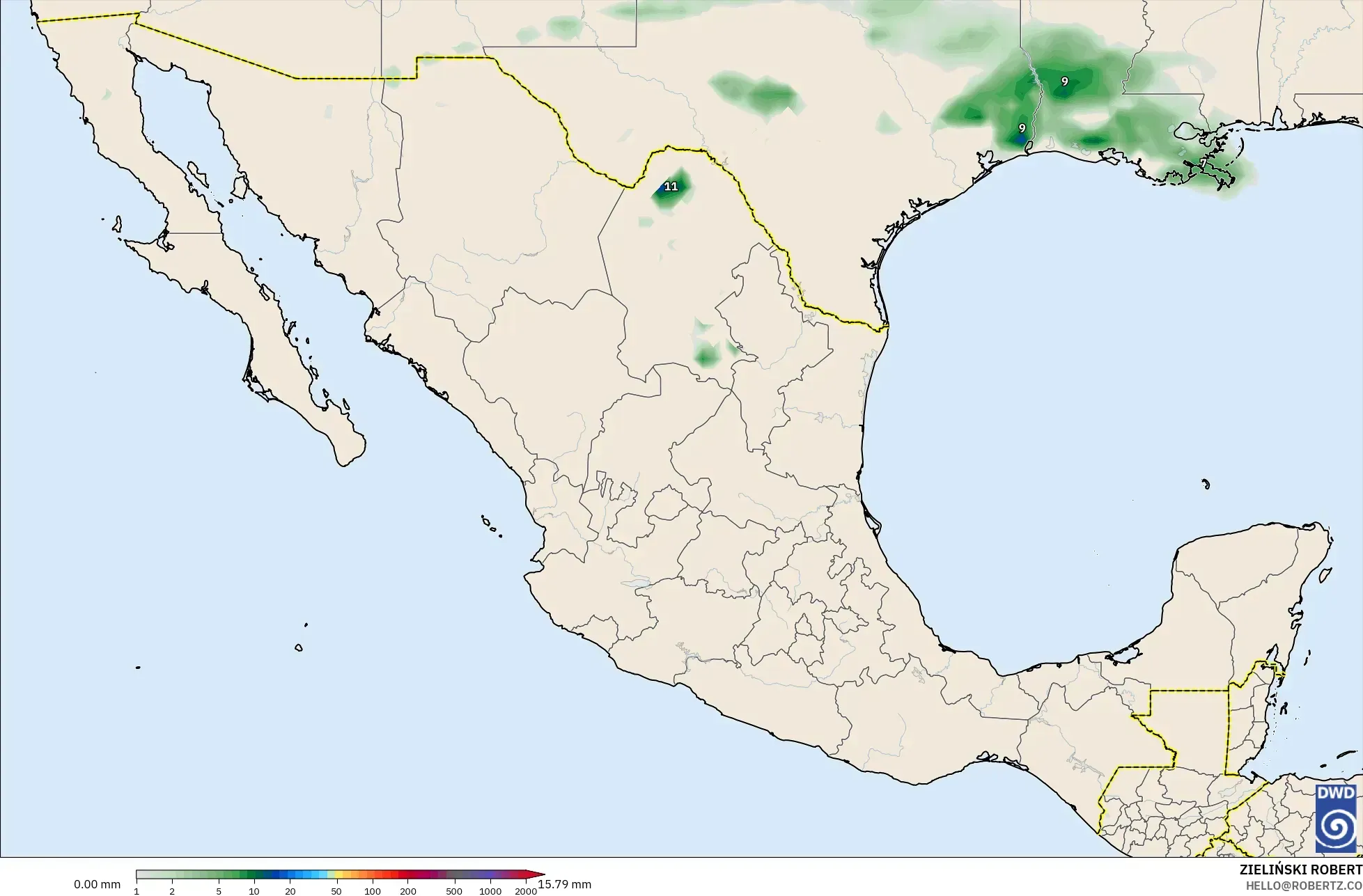 ICON model - Mexico, Precipitation Accumulation