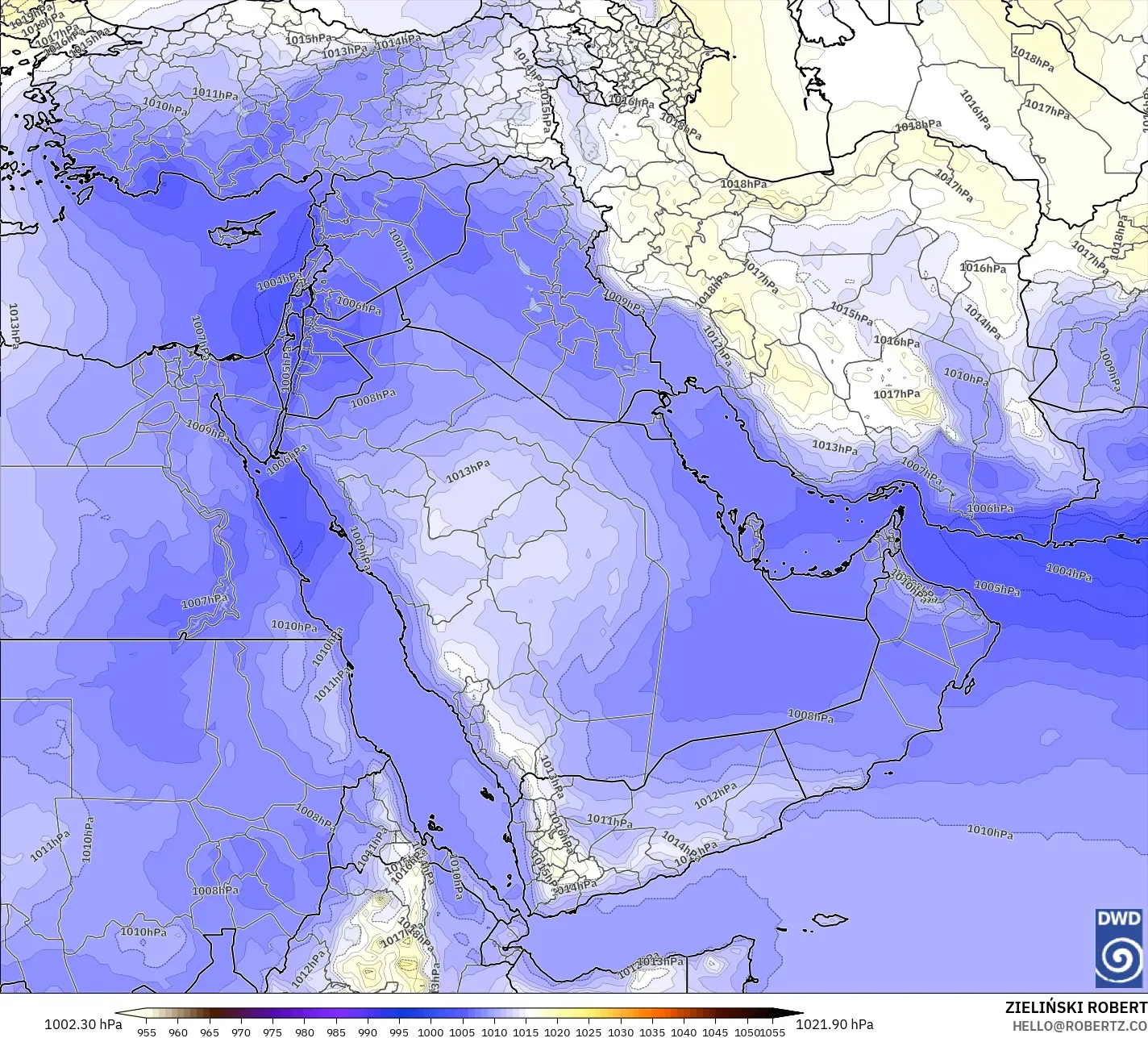 ICON model - Middle East, Pressure