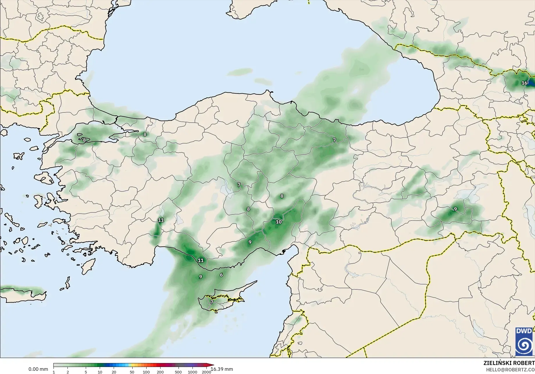 ICON model - Turkey, Precipitation Accumulation