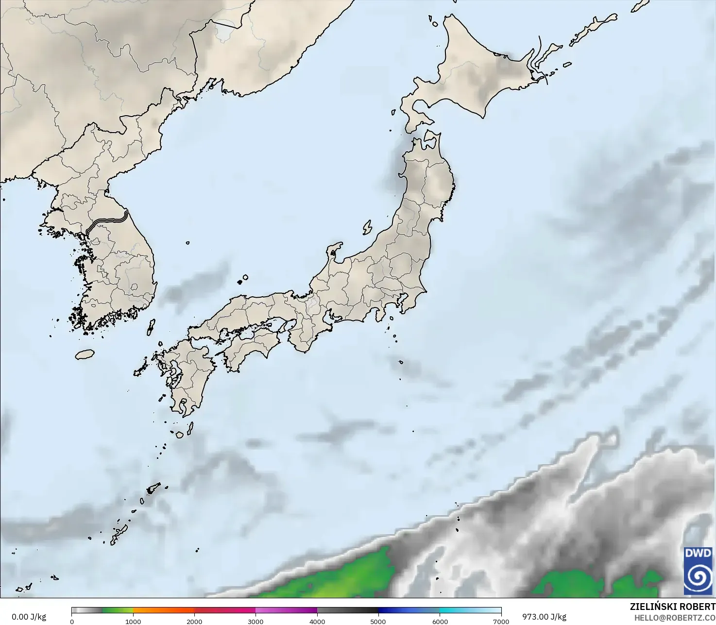 ICON model - Japan, CAPE