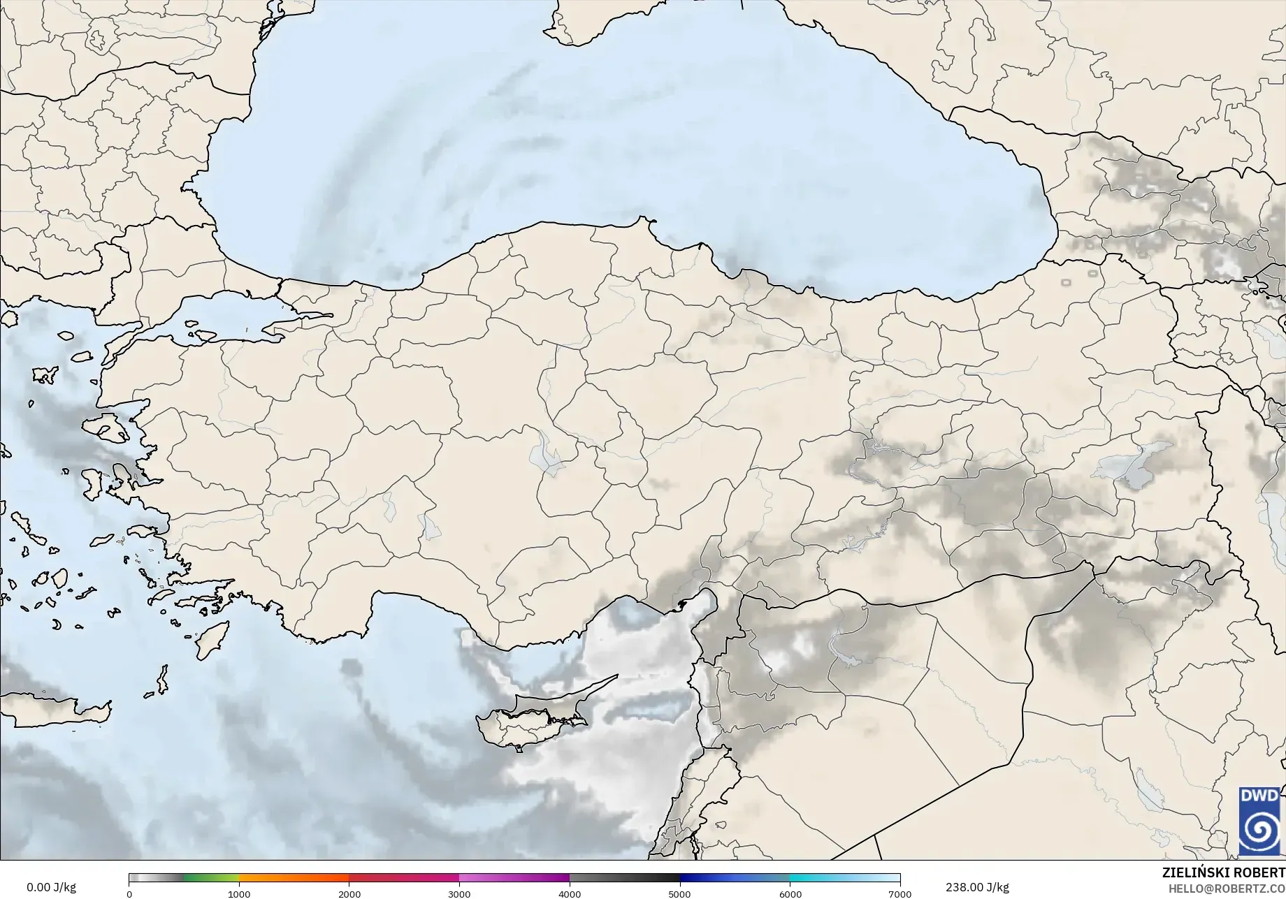 ICON model - Turkey, CAPE