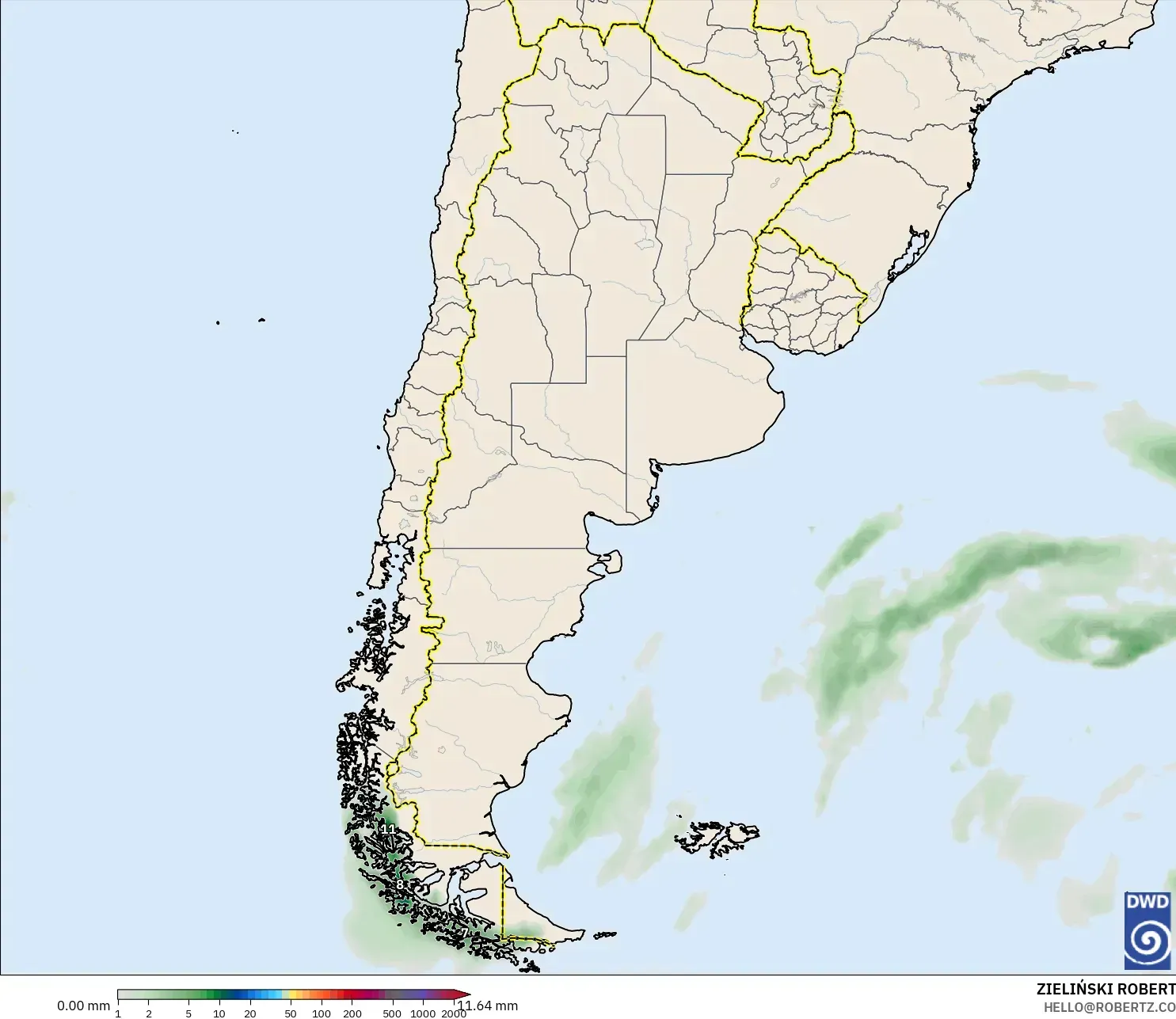 ICON model - Argentina, Precipitation Accumulation