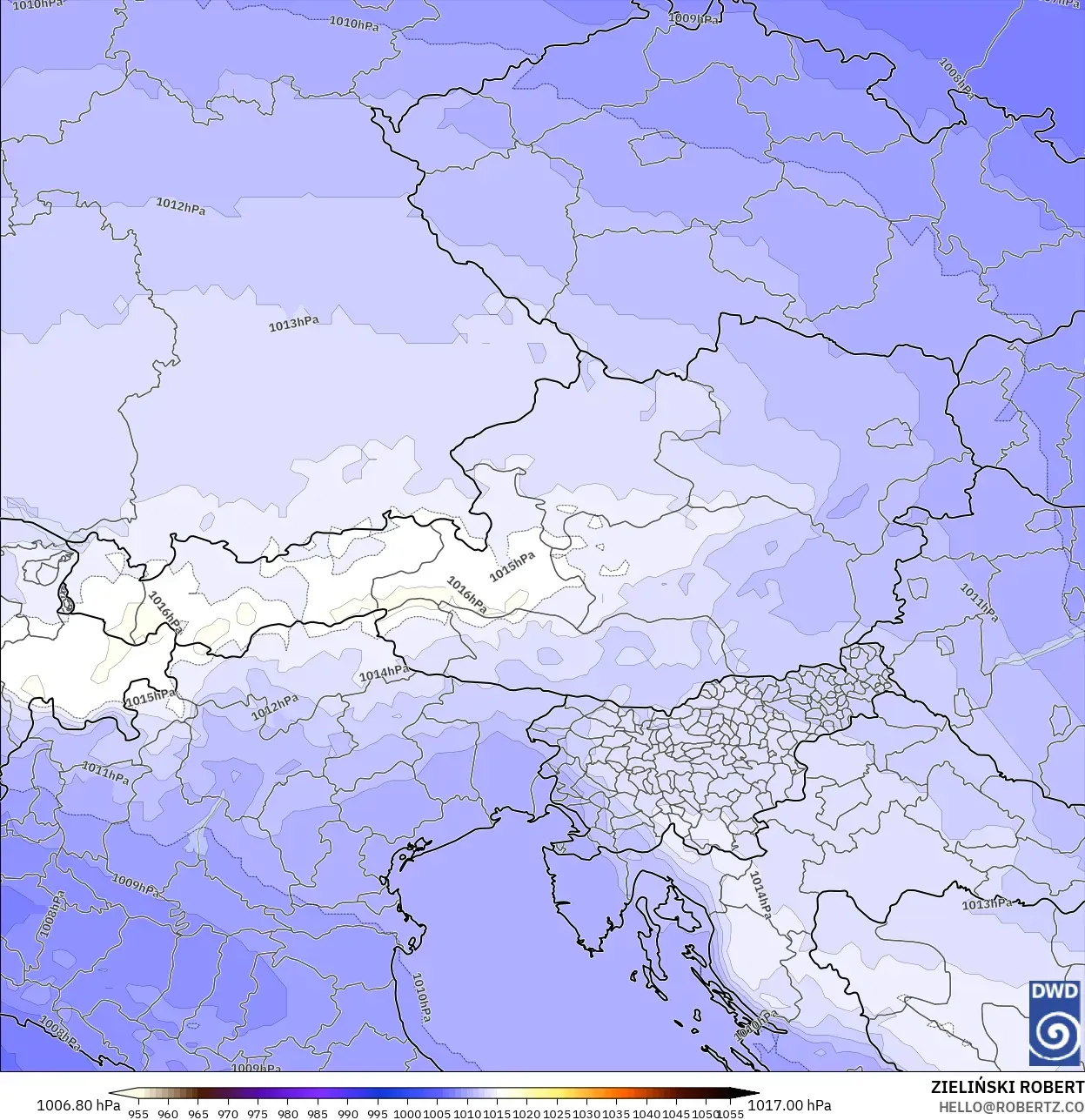 ICON model - Austria, Pressure
