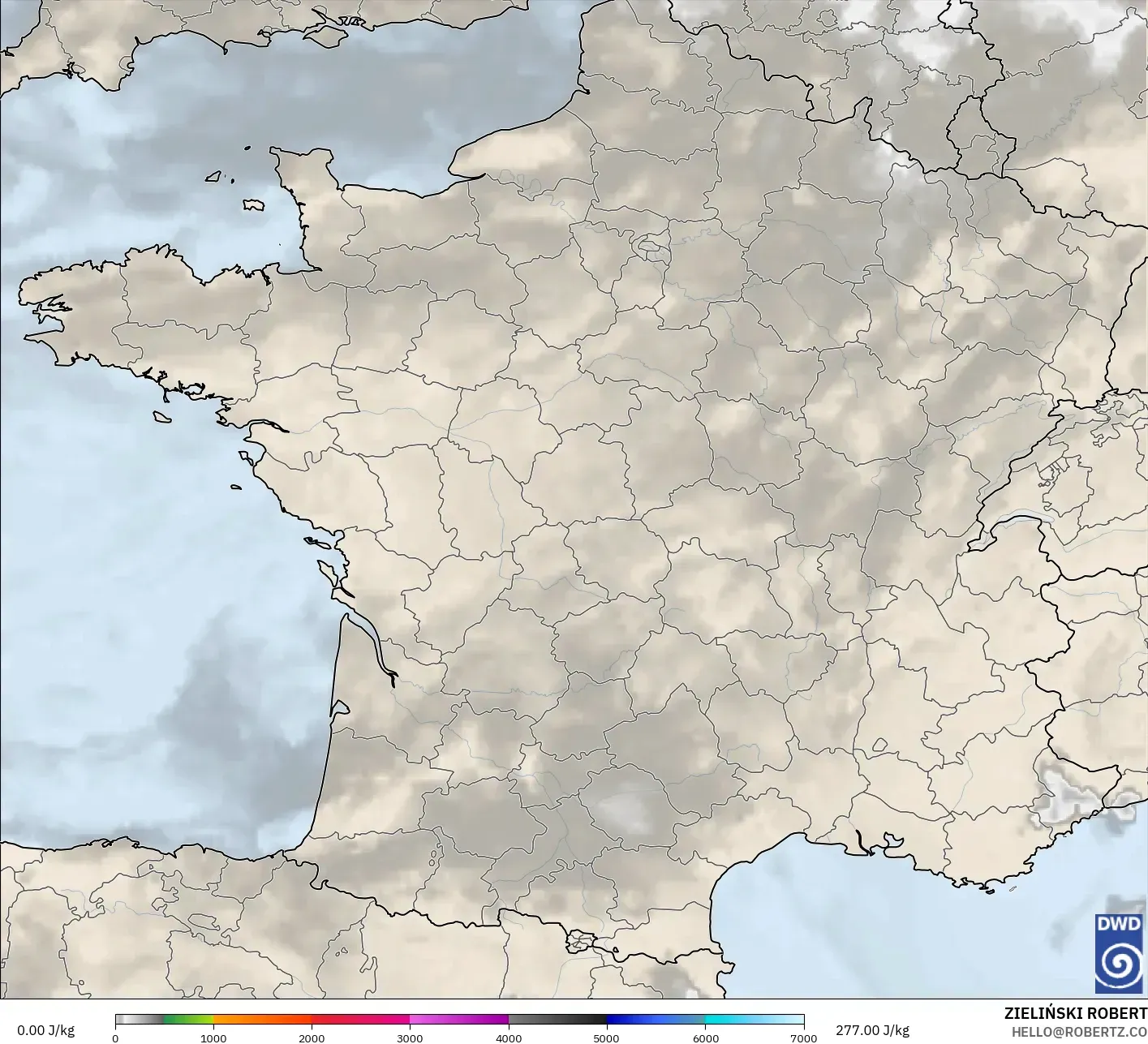 ICON model - France, CAPE