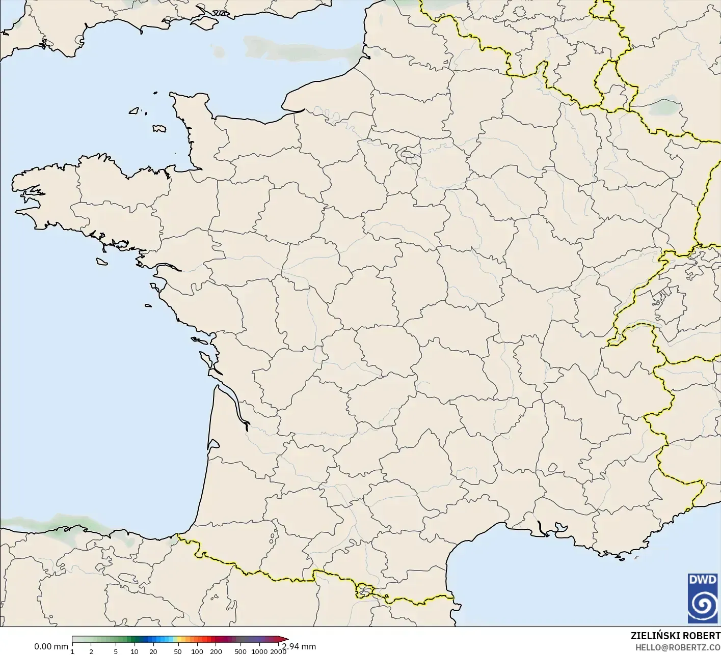 ICON model - France, Precipitation Accumulation