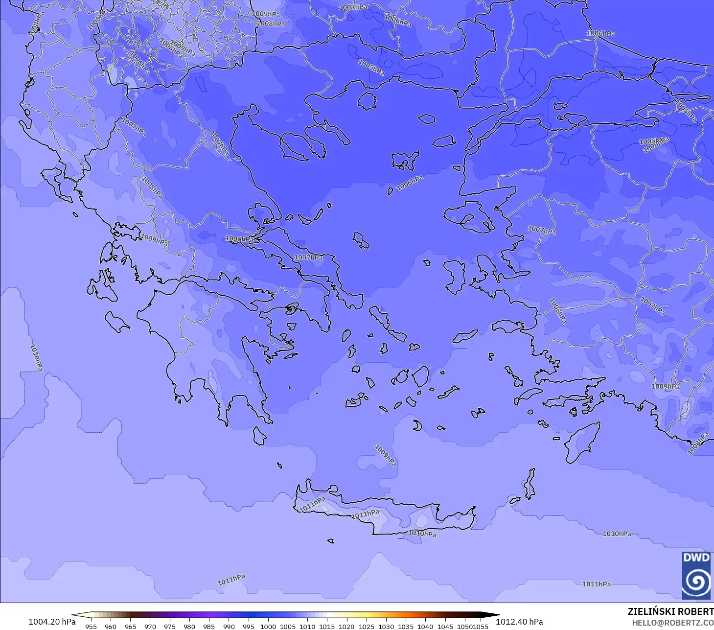 ICON model - Greece, Pressure