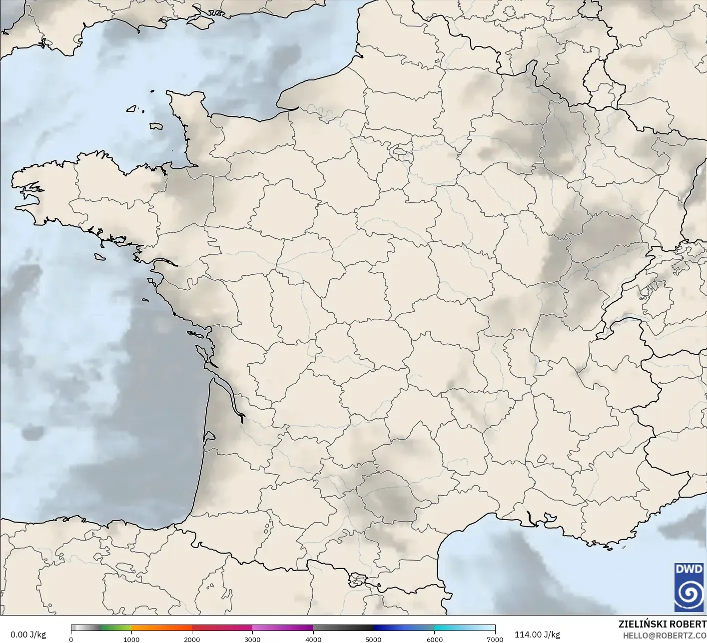 ICON model - France, CAPE