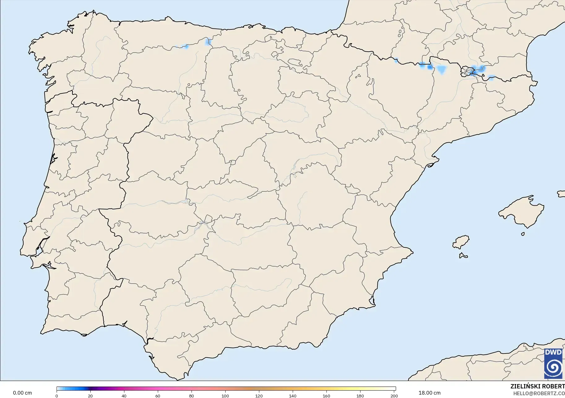 ICON model - Spain, Snow Depth