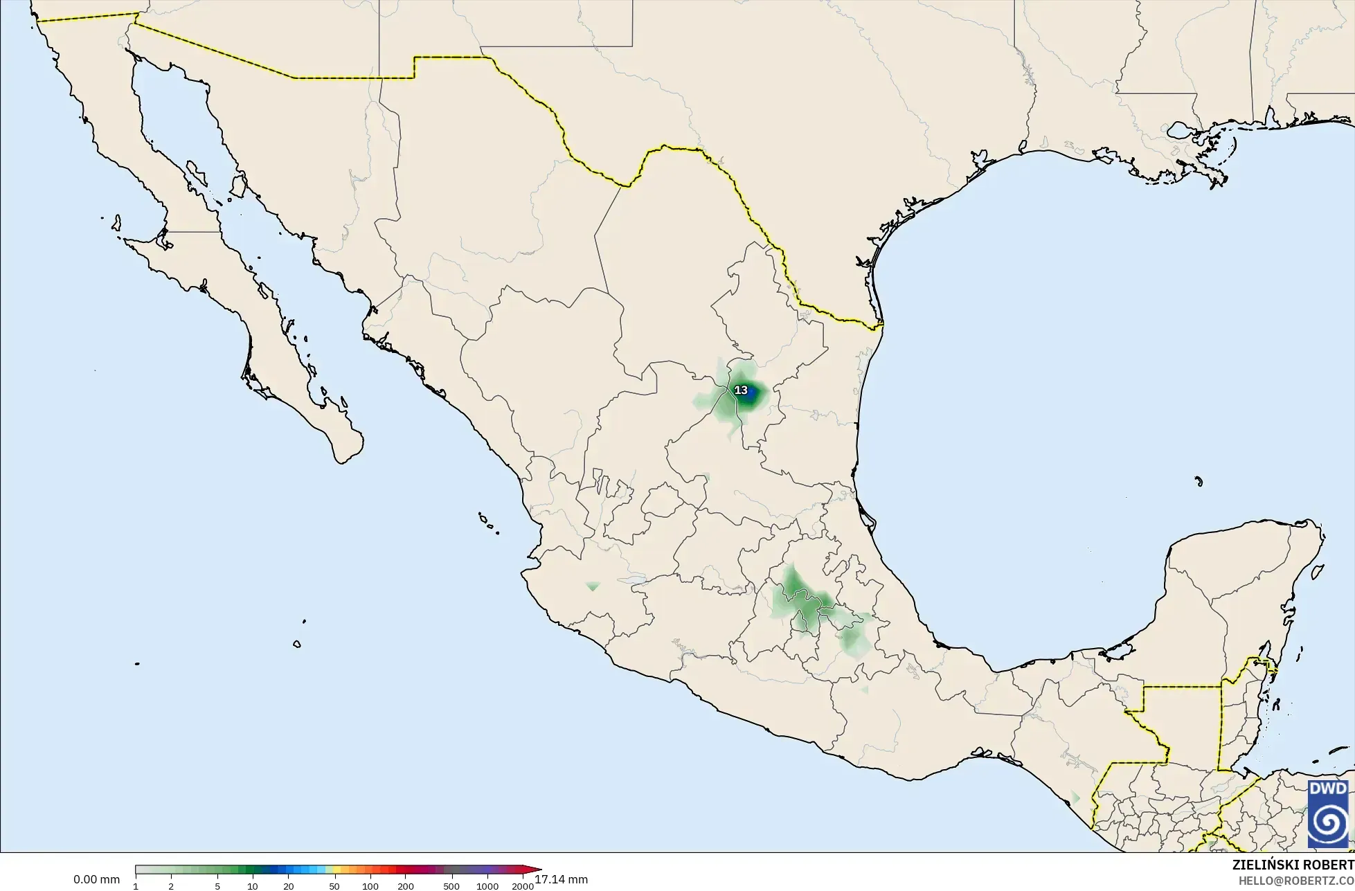 ICON model - Mexico, Precipitation Accumulation