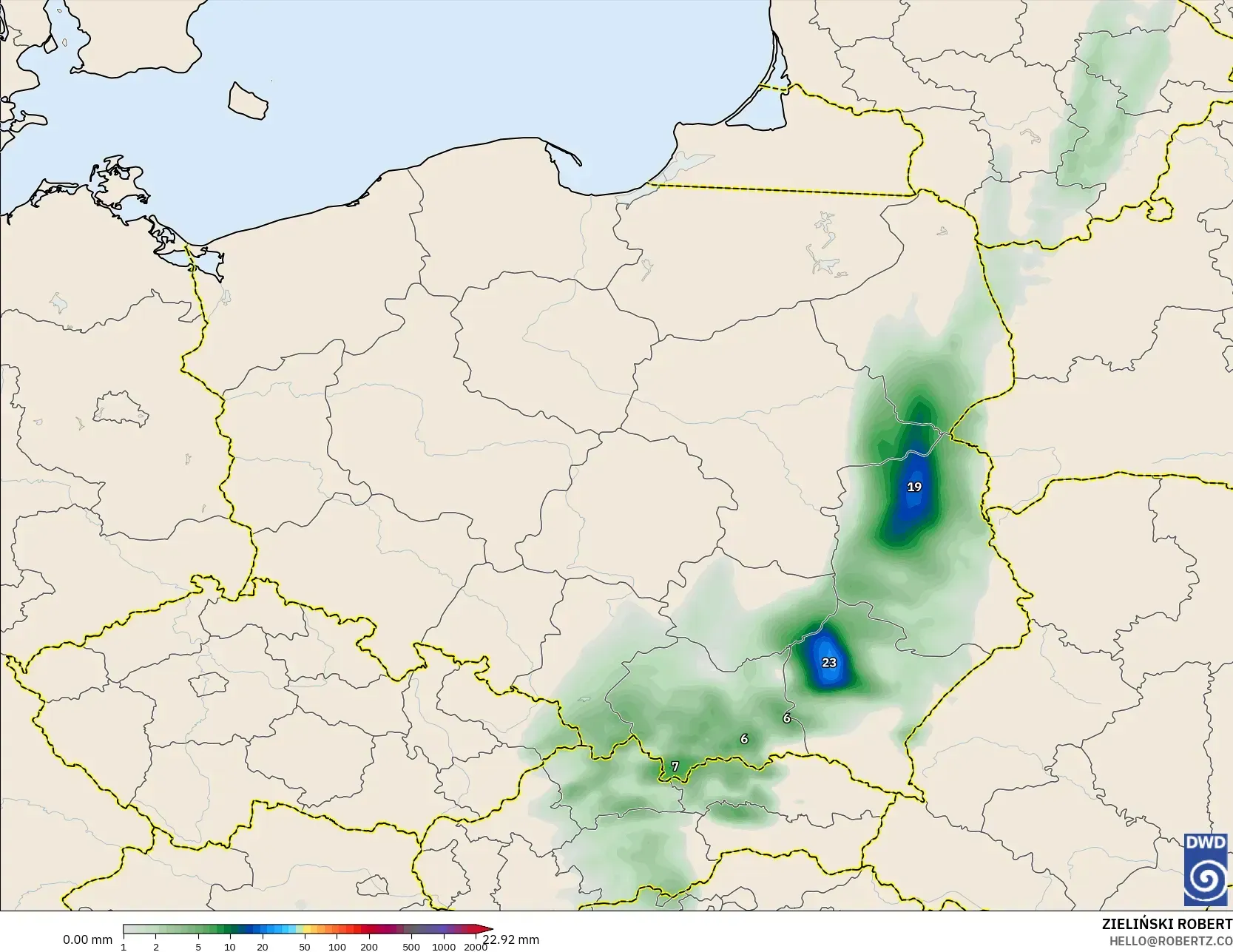 ICON model - Poland, Precipitation Accumulation