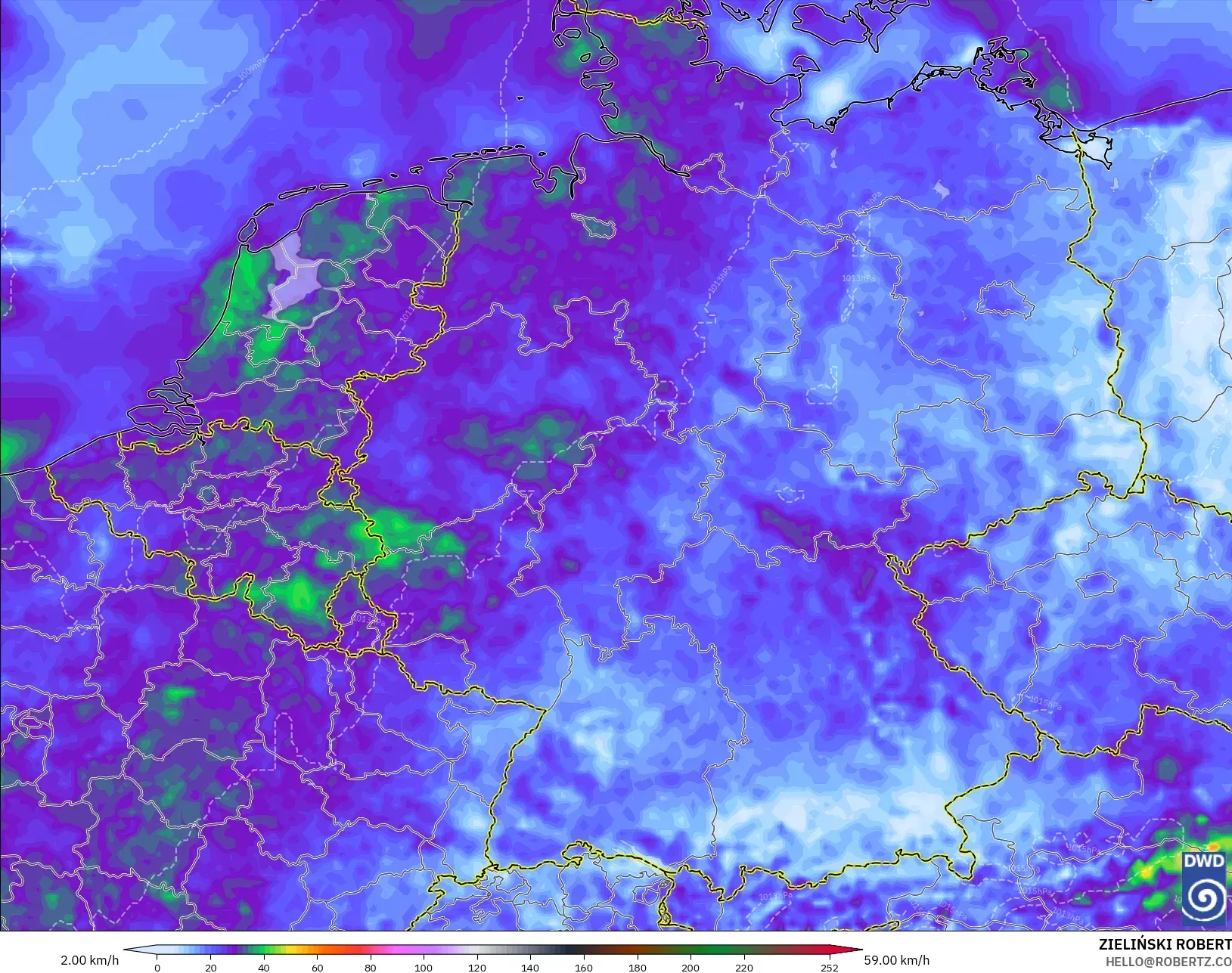 ICON model - Germany, Wind Gusts Peak
