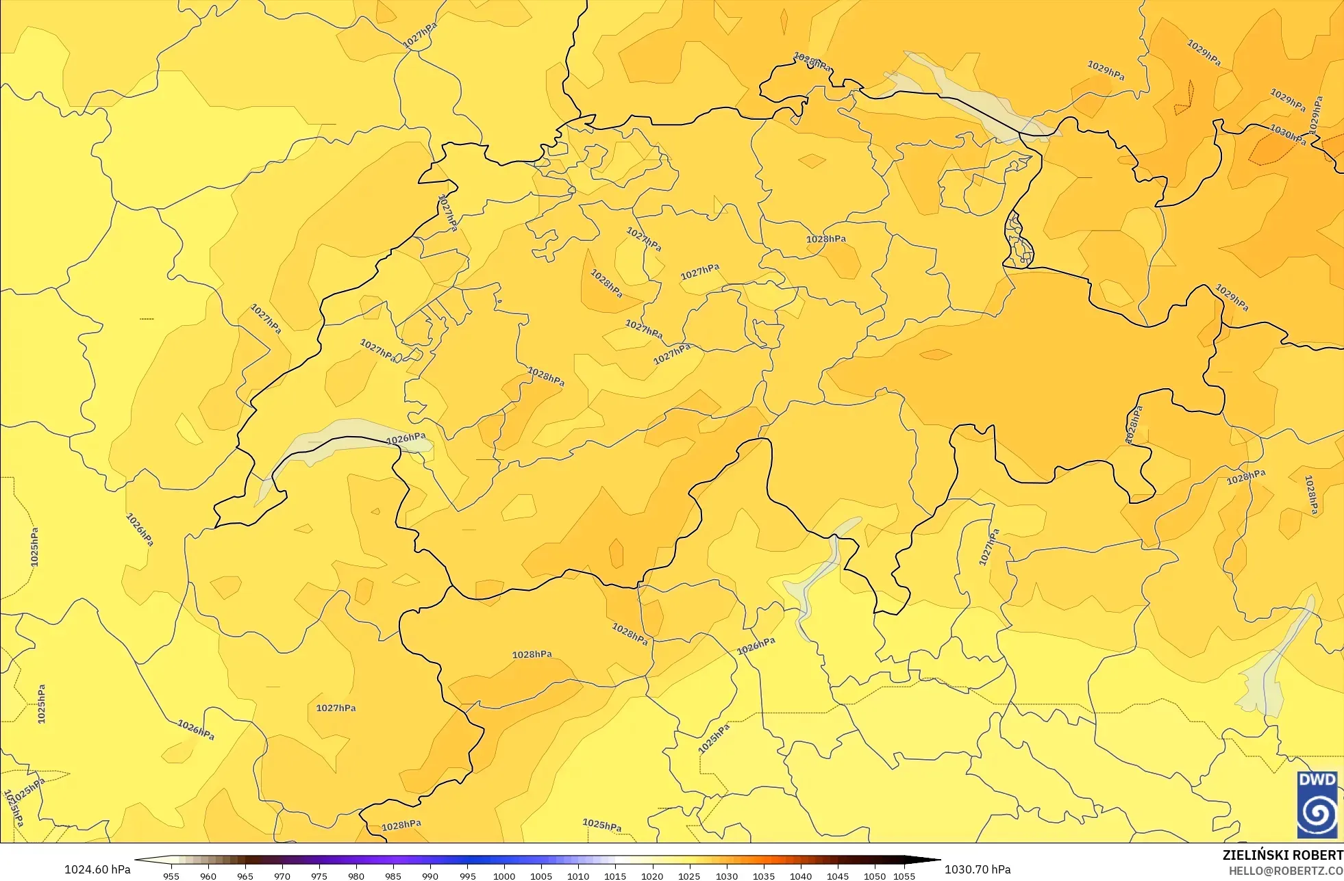 ICON model - Switzerland, Pressure