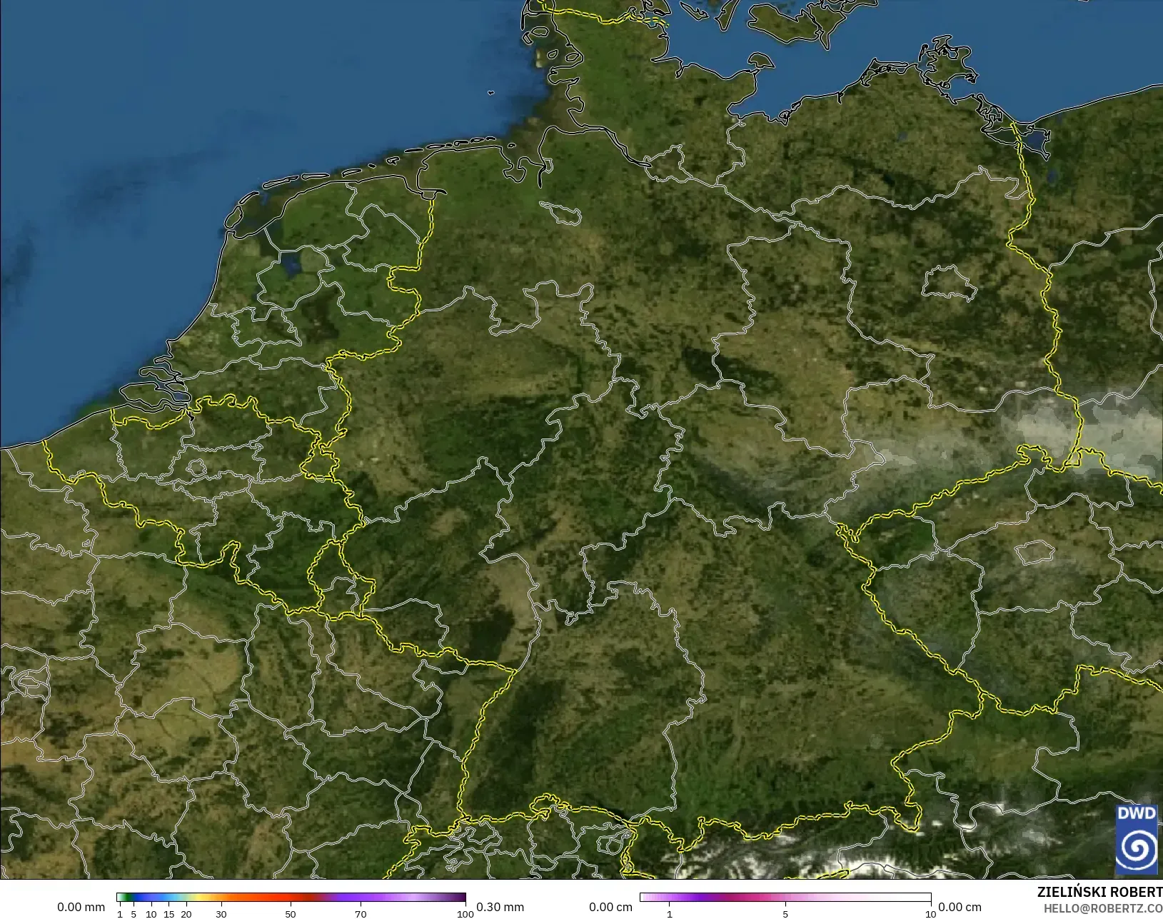 ICON model - Germany, Precipitation, Clouds, and Pressure