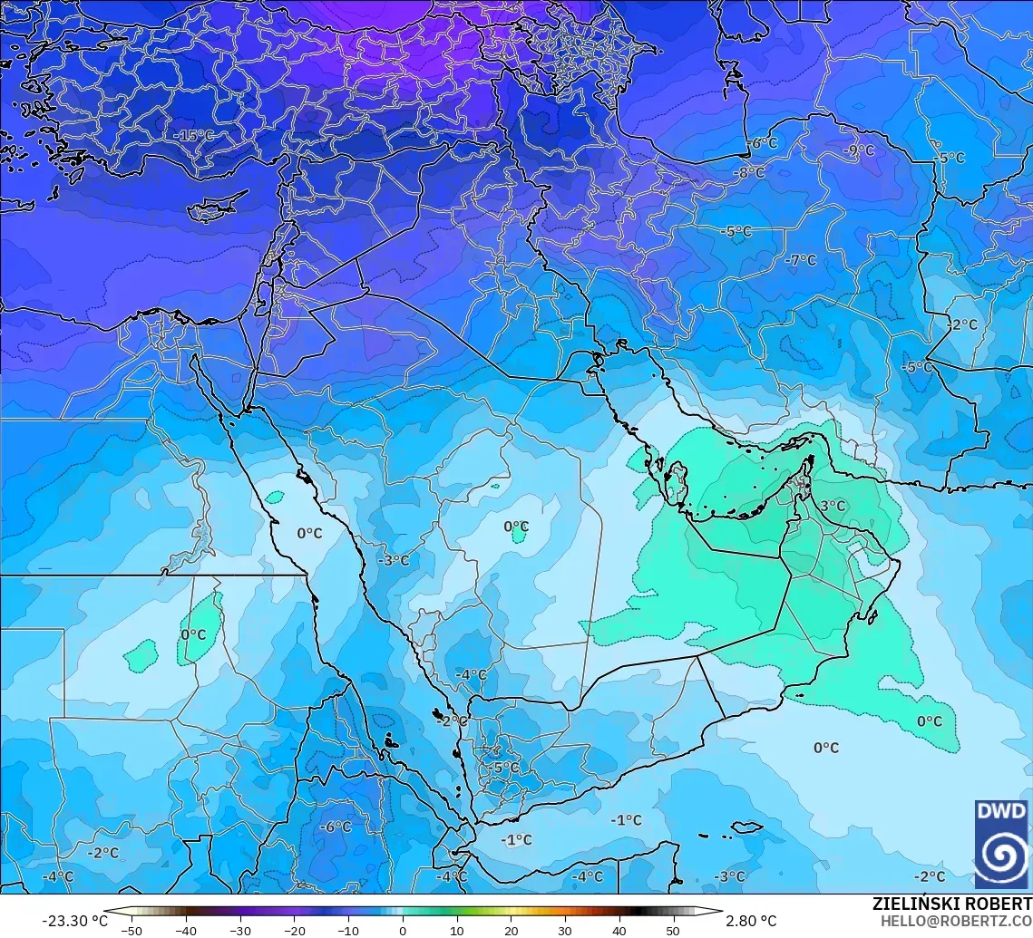 ICON model - Middle East, Temperature at 500hPa