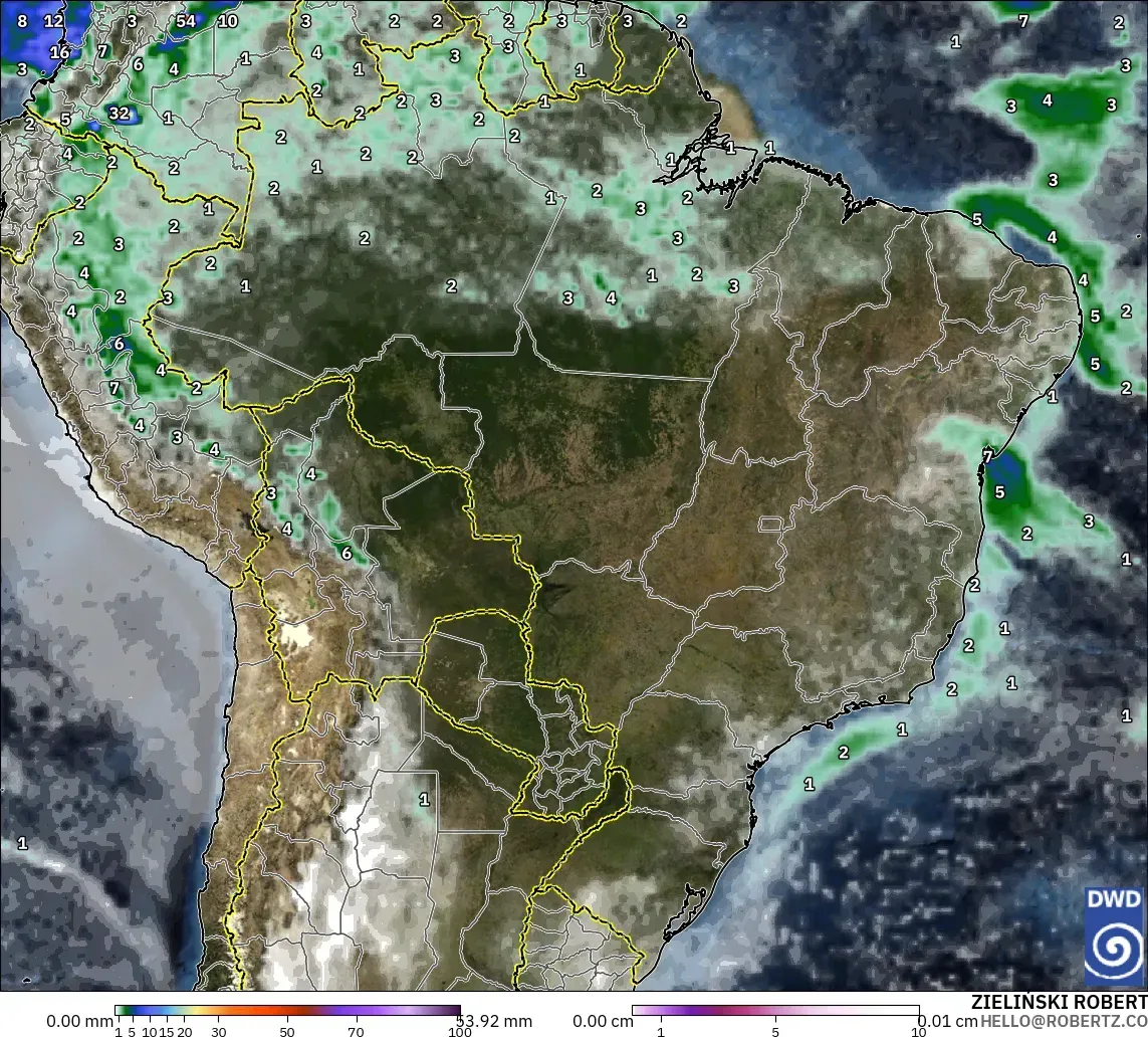 ICON model - Brazil, Precipitation, Clouds, and Pressure