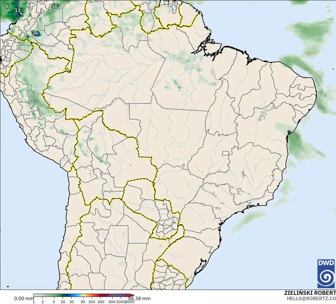 ICON model - Brazil, Precipitation Accumulation