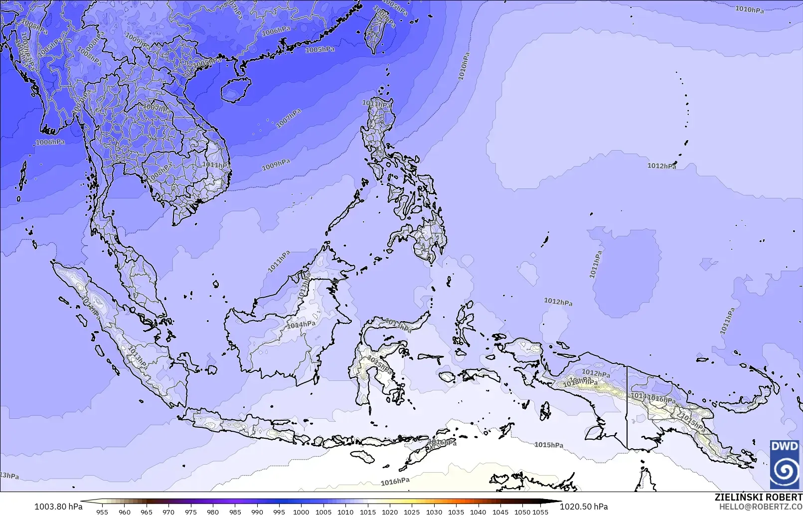 ICON model - South East Asia, Pressure