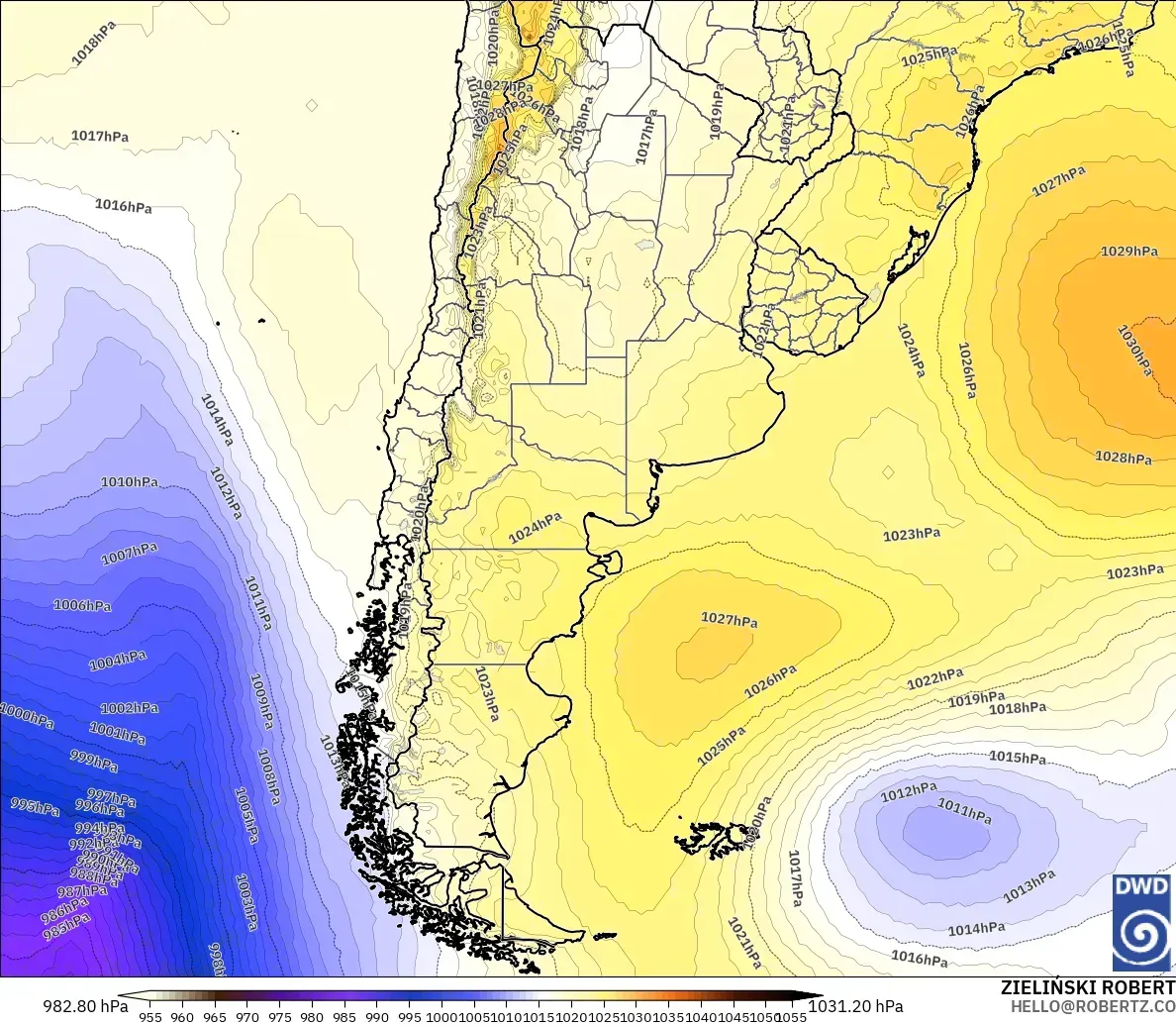 ICON model - Argentina, Pressure