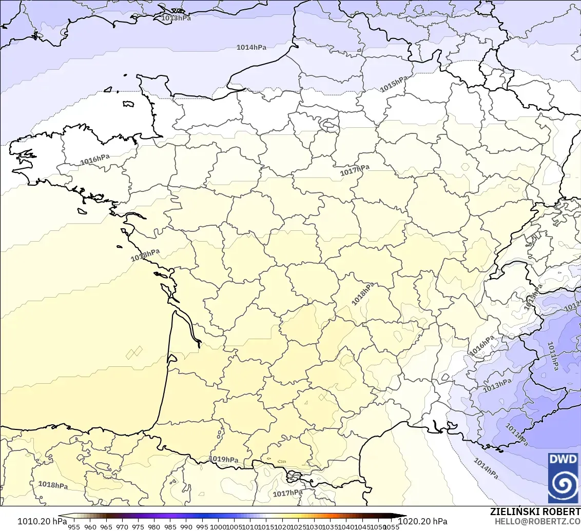 ICON model - France, Pressure