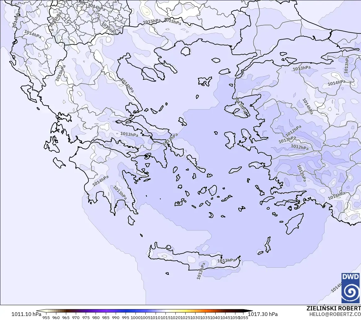 ICON model - Greece, Pressure
