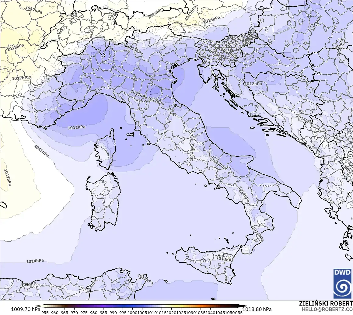 ICON model - Italy, Pressure