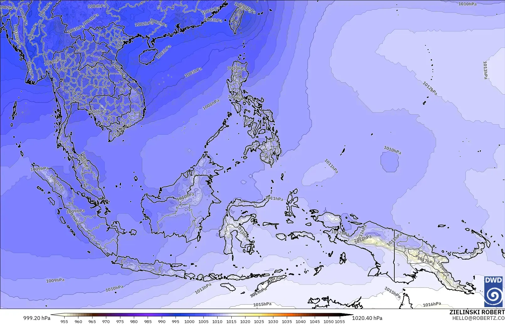 ICON model - South East Asia, Pressure