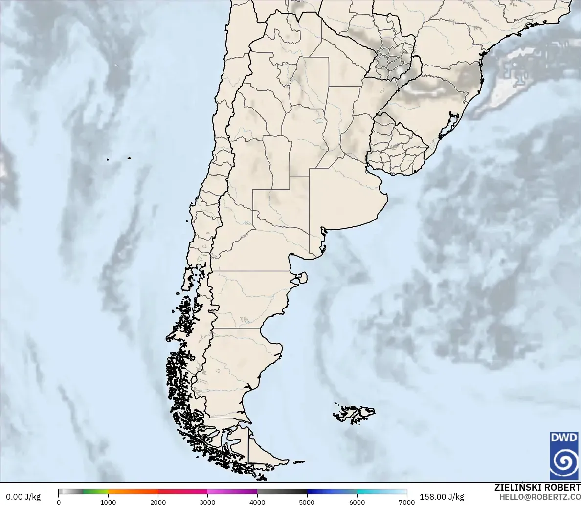 ICON model - Argentina, CAPE