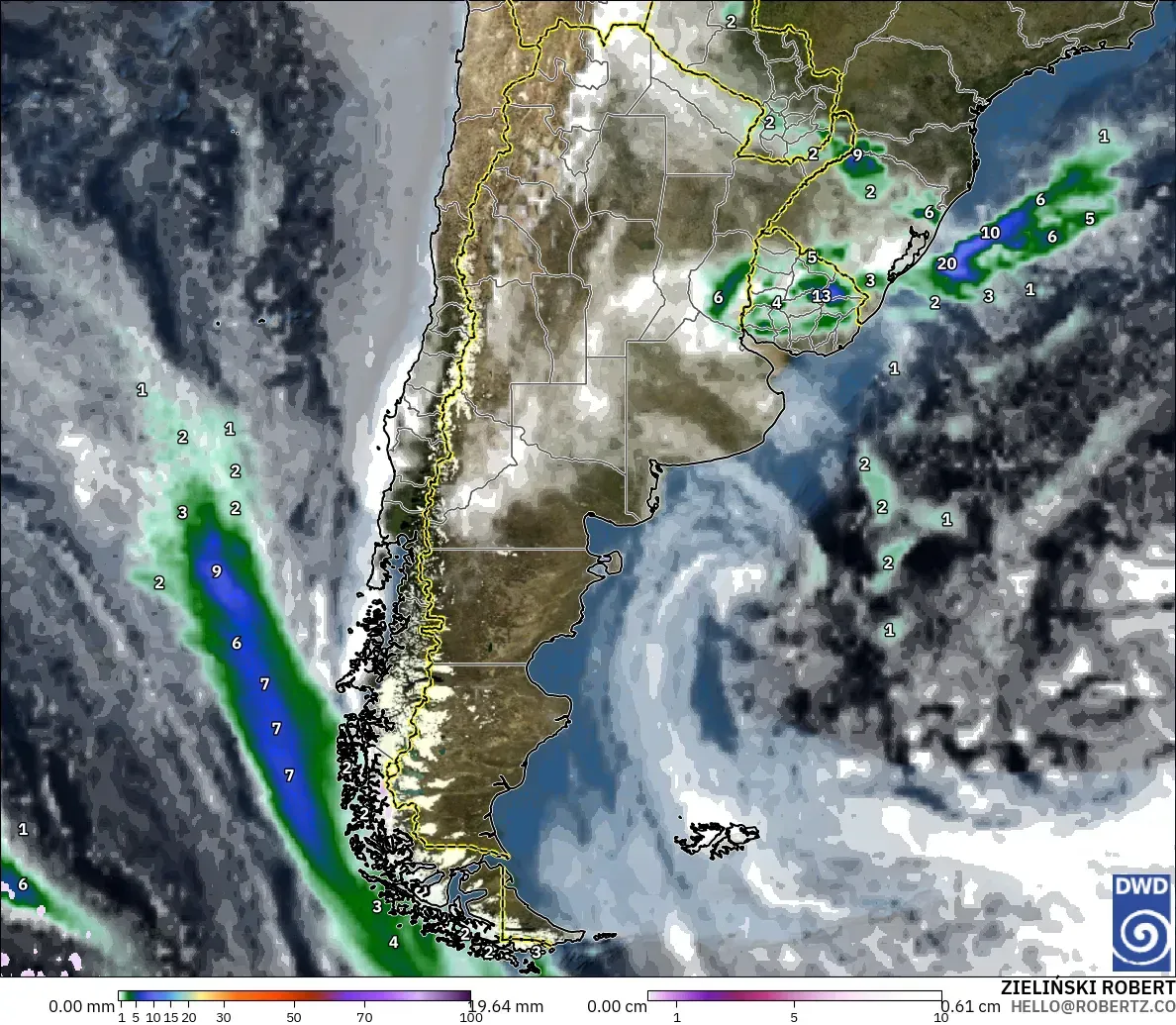 ICON modelo - Argentina, Precipitation, Clouds, and Pressure