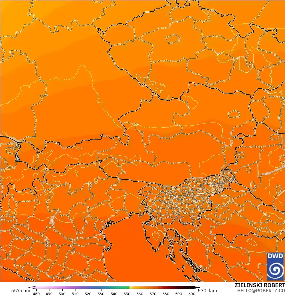 ICON model - Austria, Ketinggian geopotensial pada 500 hPa
